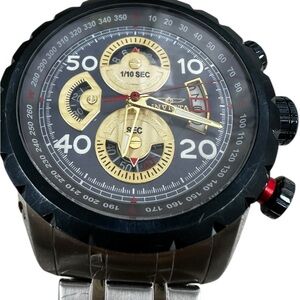 Invicta Black and Gold Chronograph Watch